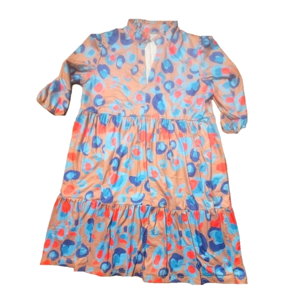 Dresses & Skirts - Colorfun Printed Tiered Dress - Large